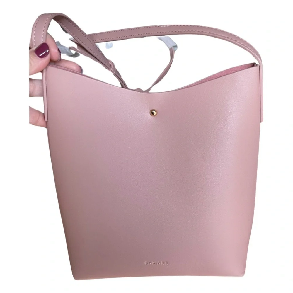 NWOT Samara Brand Pink Peony Vegan Leather Medium Shoulder Bag